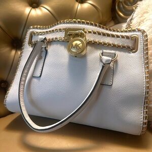 White and gold Michael Kors bag